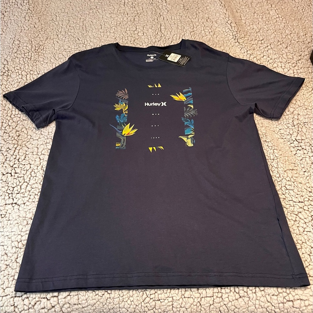 Hurley t shirt, color blue, size L